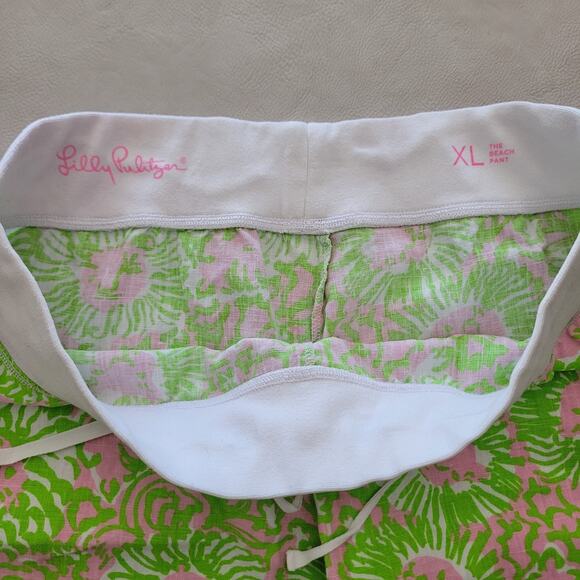 Lilly Pulitzer Women's The Beach Pant Sunnyside Lion Wide-Leg Size XL - Picture 6 of 13